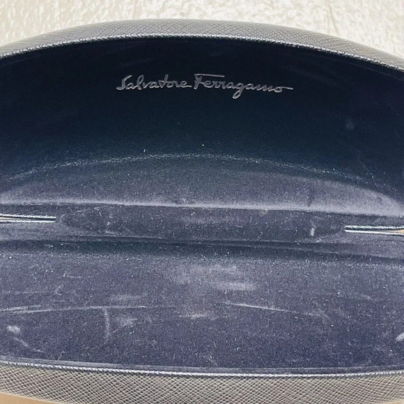 Salvatore Ferragamo Sunglasses Eyeglasses Case Clamshell Hardcase Black - Picture 3 of 4